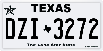 TX license plate DZI3272