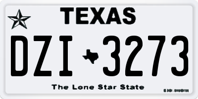 TX license plate DZI3273