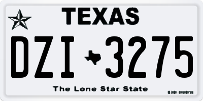 TX license plate DZI3275