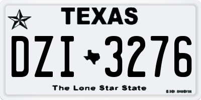 TX license plate DZI3276