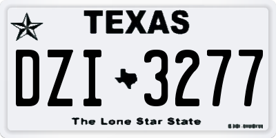 TX license plate DZI3277