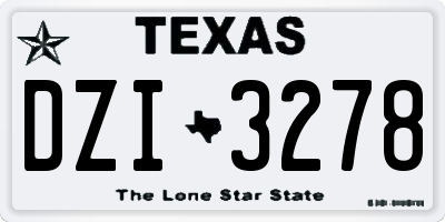 TX license plate DZI3278