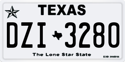 TX license plate DZI3280