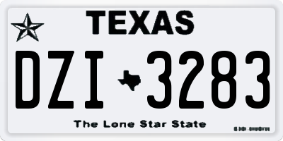 TX license plate DZI3283