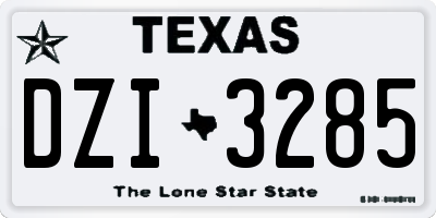 TX license plate DZI3285