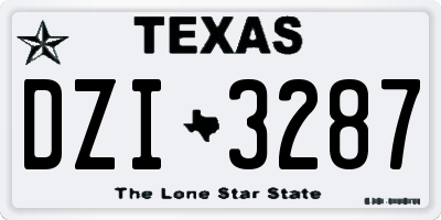 TX license plate DZI3287
