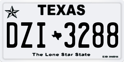 TX license plate DZI3288