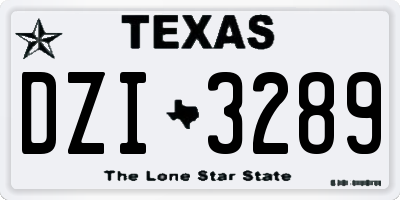 TX license plate DZI3289