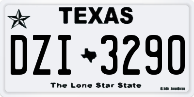 TX license plate DZI3290
