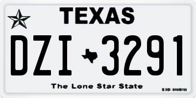 TX license plate DZI3291