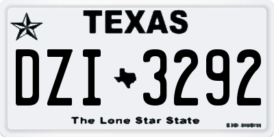 TX license plate DZI3292