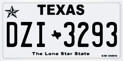 TX license plate DZI3293