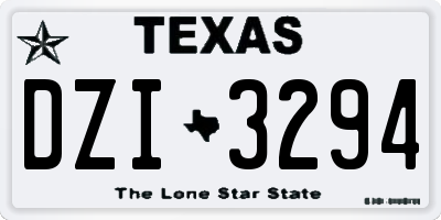 TX license plate DZI3294