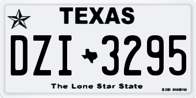 TX license plate DZI3295
