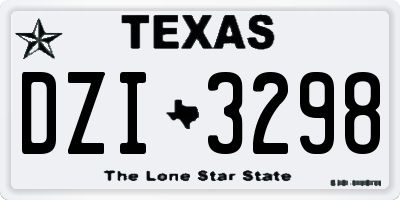TX license plate DZI3298
