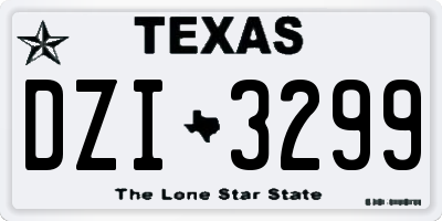 TX license plate DZI3299