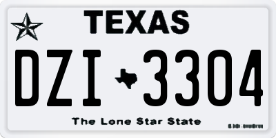 TX license plate DZI3304