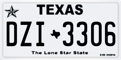 TX license plate DZI3306