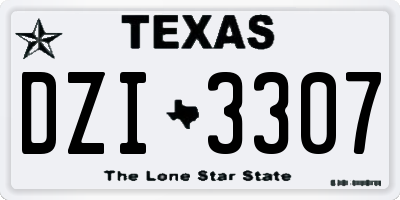TX license plate DZI3307