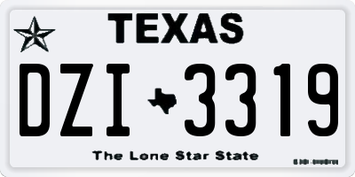TX license plate DZI3319