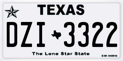 TX license plate DZI3322