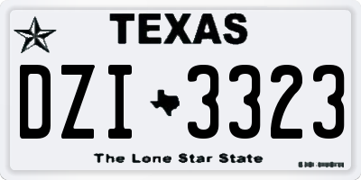 TX license plate DZI3323