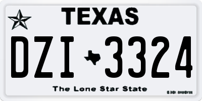 TX license plate DZI3324