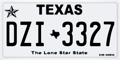 TX license plate DZI3327
