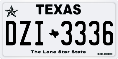 TX license plate DZI3336