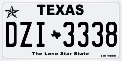 TX license plate DZI3338