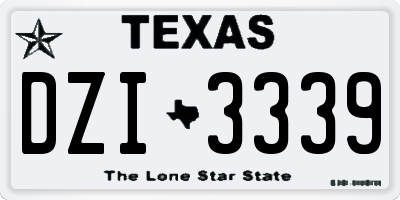 TX license plate DZI3339