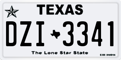 TX license plate DZI3341