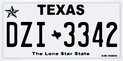 TX license plate DZI3342