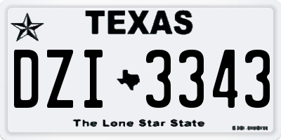 TX license plate DZI3343