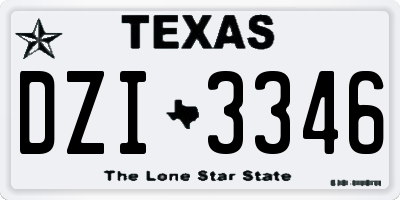 TX license plate DZI3346