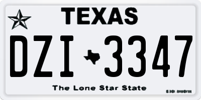 TX license plate DZI3347