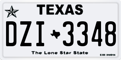 TX license plate DZI3348