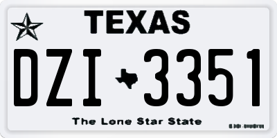 TX license plate DZI3351