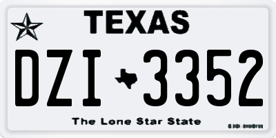 TX license plate DZI3352