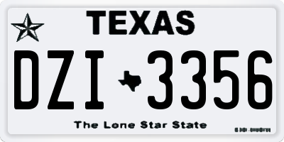 TX license plate DZI3356