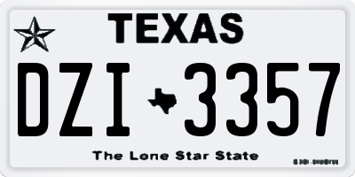 TX license plate DZI3357