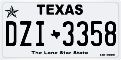 TX license plate DZI3358