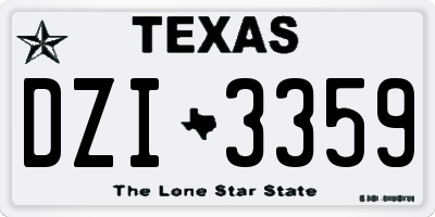 TX license plate DZI3359