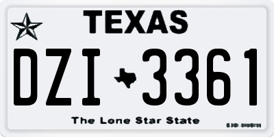 TX license plate DZI3361