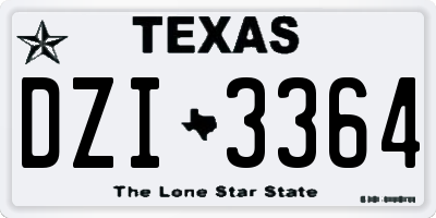 TX license plate DZI3364