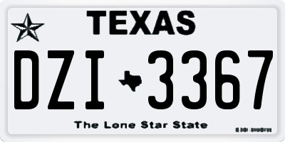 TX license plate DZI3367