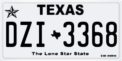 TX license plate DZI3368