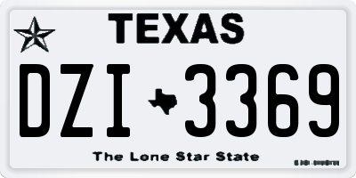 TX license plate DZI3369