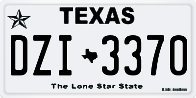 TX license plate DZI3370