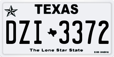 TX license plate DZI3372